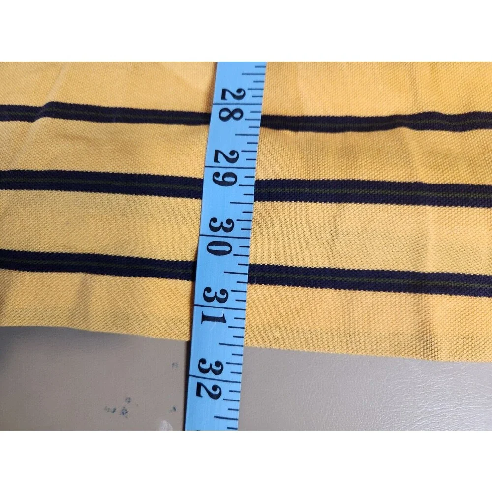 Polo Golf Ralph Lauren Pima Cotton Yellow Striped Short Sleeve Men Polo Shirt XL